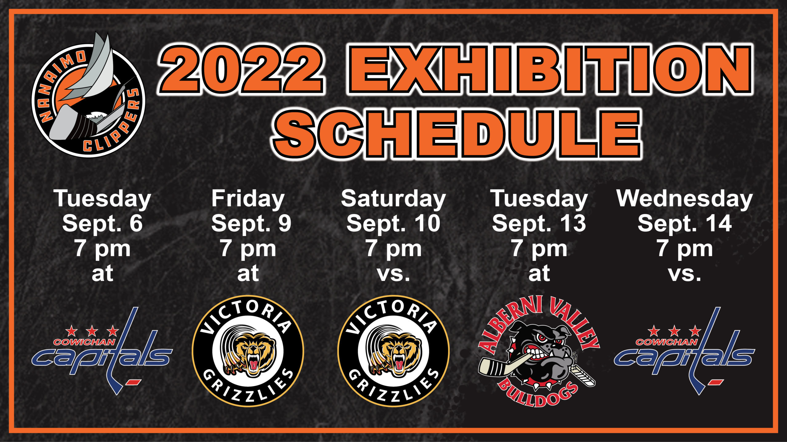 Clippers release their Exhibition Schedule Nanaimo Clippers
