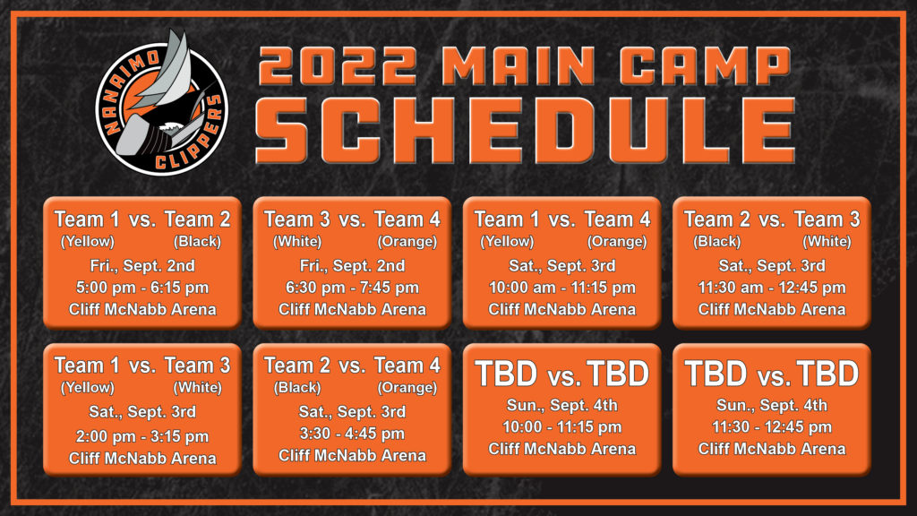 Main Camp Schedule Nanaimo Clippers